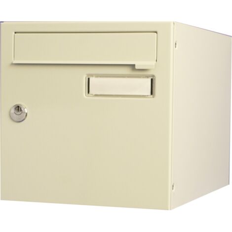 Renz – Boîte aux lettres normalisée 2 portes murale en acier époxy beige – Sécurité anti-effraction – Dimensions 285x385mm – Système de verrouillage 8 points