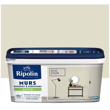 Peinture mur, boiserie, radiateur RIPOLIN beige DOGON satiné 2.5 l (1/3)