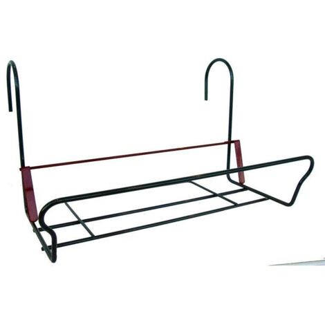 Support balconnière rectangulaire gris en acier – H.23 cm – L.41.5 cm – Fixation pour garde-corps – Pour espaces extérieurs – Jardifer