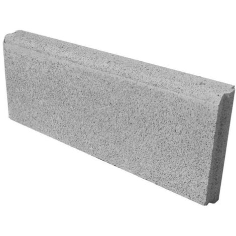 Bordure en béton gris emboîtable – H.20 x L.50 cm – Installation facile pour délimitation d'espaces extérieurs – Fabrication française