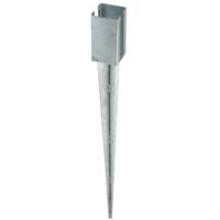 Support lame À Enfoncer Acier Galvanisé Gris, H.75 Cm X Section 70 X 70 Mm
