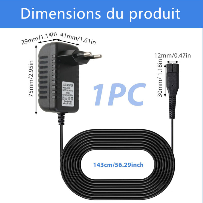 Cargador 5.5V 0.6A Para Limpiacristales Kärcher WV1, WV2, WV5, WV60, Etc. - Cable De 1.5m, Entrada Universal