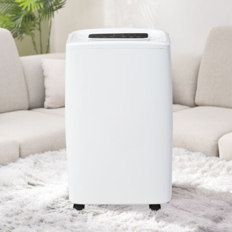 Déshumidificateur 12 L/jour pour 15㎡, déshumidificateur 3 en 1, purificateur d'air, sèche-linge, réservoir d'eau 1,5 L, minuterie 24 heures, résistant à la moisissure et à l'humidité. Ecran LED.