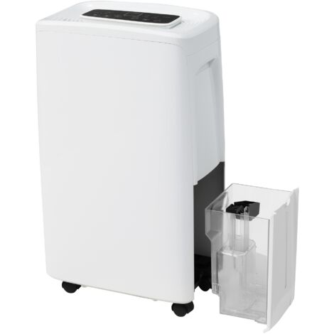 Déshumidificateur 12 L/jour pour 15㎡, déshumidificateur 3 en 1, purificateur d'air, sèche-linge, réservoir d'eau 1,5 L, minuterie 24 heures, résistant à la moisissure et à l'humidité. Ecran LED.