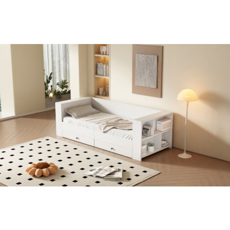 Bibliothèque Enfant 3 Niveaux En Forme De Maison - Meuble De Rangement Blanc, Dimensions 63,7 X 29,7 X 89,5 Cm - 3
