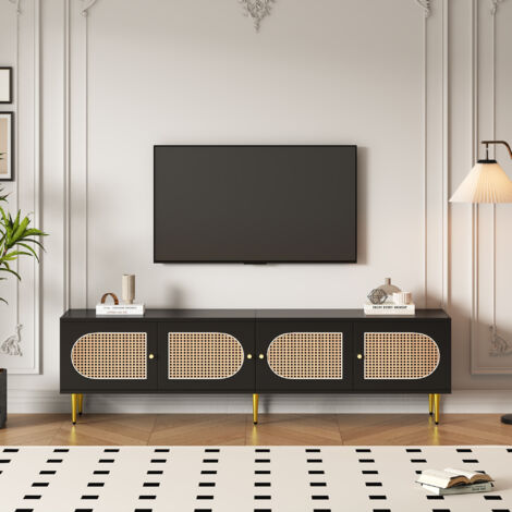 Bay Isle Home ON-TREND Élégant Meuble Télé En Rotin Pour Téléviseur De 65 Po Ou Moins, Console - 6