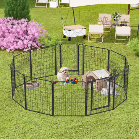 Parc Pour Chien En Métal Pliable Avec Porte, Enclos Pour Petit Animal - Neuf