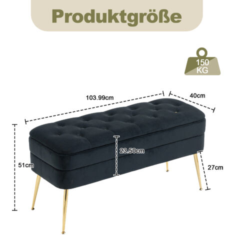 VidaXL Banc Ottoman Banquette Rembourré Banc De Lit Banc D'Entrée