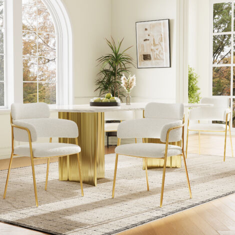 Redom – Lot de 4 chaises de salle à manger modernes – Assise en velours ...