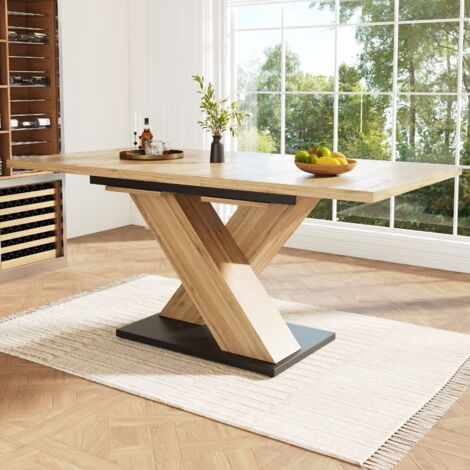 Table à manger table télescopique (119-158,5×80cm), table, table de cuisine, table extensible, extensible jusqu'à 119-158,5cm grâce à des plaques d'insertion internes, pour cuisine et salon, table à m (1/5)