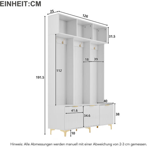 YEHTOKHOME Buffet à 4 Portes,Armoire Multifonctionnelle Avec étagères Réglables,Armoire Avec Poignées Dorées, Organizzatore Avec Pieds Sphériques Dorés (Blanc 2