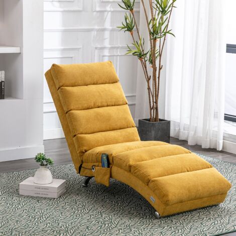 Redom – Fauteuil relax inclinable électrique en lin – Massage vibratoire 5 programmes – Dossier ergonomique – Charge max 250 kg – Dimensions 55x148x87 cm