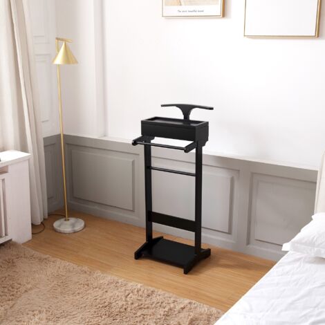 Portant à Vêtements Bambou Style Scandinave En.casa Avec Compartiments Et Barre De Penderie - 164 X 99 X 29 Cm Naturel