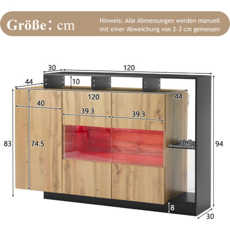 Buffet 140cm 2 Portes 3 Tiroirs Scandinave En Pin Massif Ciré - Vikov