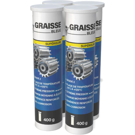 Méduze - 4 cartouches de graisse bleue supérieure 400g - Grade NLGI 2 - Adhérence renforcée - Multifonctions - Extrême pression (1/5)
