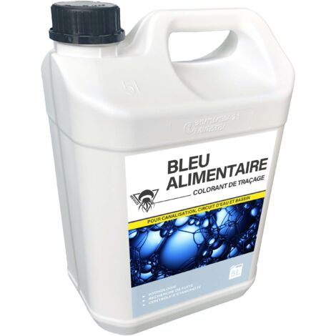 Colorant alimentaire bleu 5L – Prêt à l’emploi pour détection de fuites – Contrôle évacuation eaux pluviales – Qualité alimentaire