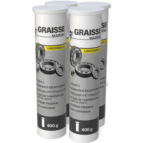 Méduze - 4 cartouches de graisse marine universelle 400g - Grade NLGI 2 - Insolubilité totale à l’eau - Extrême pression (1/5)