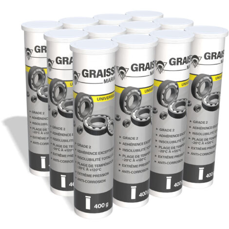 Méduze - 12 cartouches de graisse marine universelle 400g - Grade NLGI 2 - Insolubilité totale à l’eau - Extrême pression (1/5)
