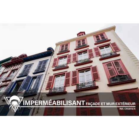 Méduze - 4 imperméabilisants hydrofuges pour façade et murs extérieurs 5L - Prêt à l’emploi - Invisible après séchage - Effet perlant - Professionnel