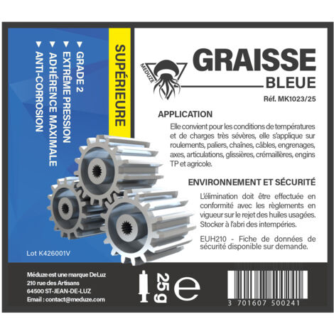Lot 12 Graisses Marines Universelles 400g Lithium/Calcium - Extrême Pression Grade 2 Professionnelle