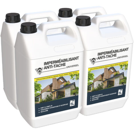 Méduze - 4 imperméabilisants et anti-tache universel pour matériaux de construction 5L - Produit 2 en 1 - Prêt à l’emploi - Incolore - Respirant - Professionnel (1/5)