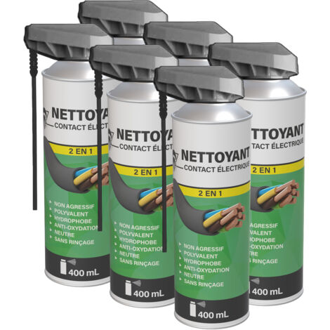 Méduze - 6 aérosols contact électrique 400mL - Solvant neutre - Professionnel (1/5)