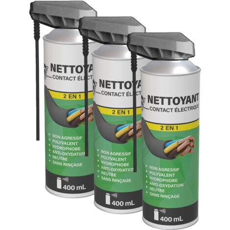 Méduze - 3 aérosols contact électrique 400mL - Solvant neutre - Professionnel (1/5)