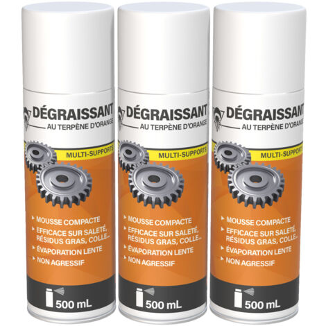 Méduze - 3 dégraissants terpène d’orange en aérosol 500mL - Multifonctions - Professionnel (1/5)