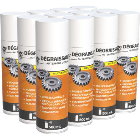 Méduze - 12 dégraissants terpène d’orange en aérosol 500mL - Multifonctions - Professionnel (1/5)