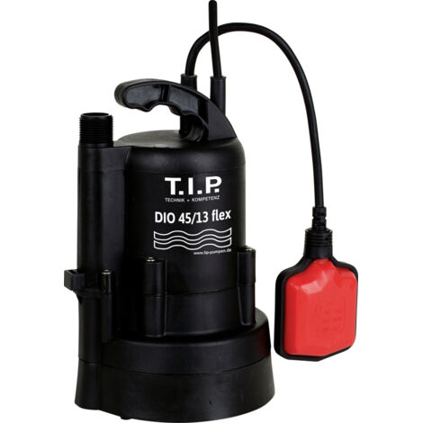 T.I.P. DIO 45/13 Flex Tauchpumpe - 2.700 L/Std. - 350W - Förderhöhe 13 m - Mit Schwimmer - Regenwasserpumpe - Hochdruckpumpe
