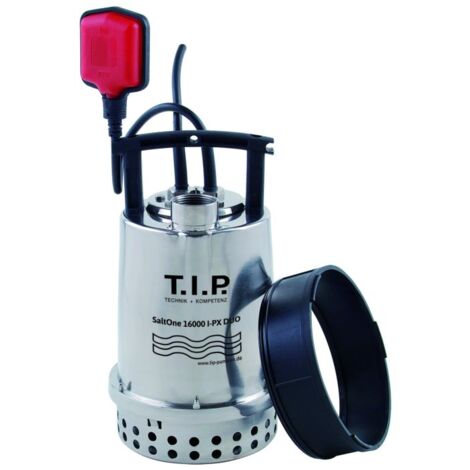 T.I.P. Schmutzwasser Tauchpumpe - Edelstahl, 16.000 l/h, Flachabsaugend,  Salzwasser, Waschlauge, SaltOne 16000 I-PX DUO 30276