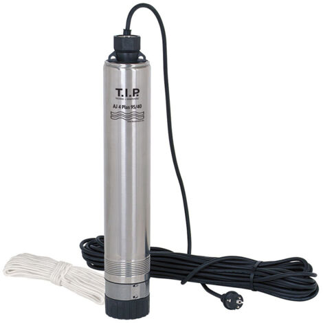 T.I.P. AJ4 Plus 5500 Brunnenpumpe - 5.500 L/Std. - 900W - Förderhöhe 40 m - Rostfreier Stahl - Geräuscharm - Tiefbrunnenpumpe