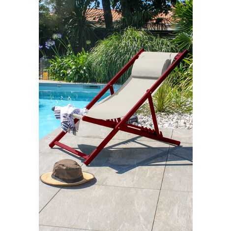JULIA Set 2 Gartenliegen klappbar, Aluminium/Textilene, karminrot