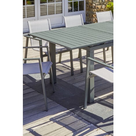 MIAMI Ausziehbarer Gartentisch 10 Personen, Aluminium, khakigrün