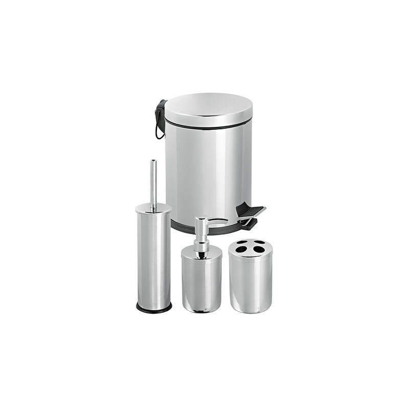 Wash Monkey Set Bagno 5 Pezzi Grigio – Portasapone, Dispenser E Accessori - 2