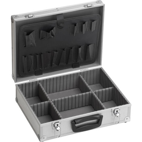 Meister Werkzeugkoffer leer, 395 x 300 x 130 mm - Verstärkter Rücken - Individuelle Fachaufteilung - Abschließbar / Werkzeugkiste / Organizer / Alu-Koffer leer / 9095330