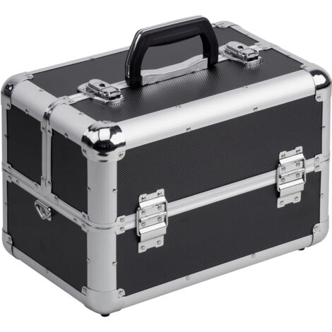 Meister Mehrzweckkoffer 355 x 240 x 225 mm - Viel Stauraum - Einteilbare Kleinteilfächer - Abschließbar - Inklusive 2 Schlüssel & Tragegurt / Kosmetikkoffer / Scherenkoffer / 9095040
