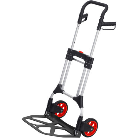 Meister Sackkarre - 200 kg Tragkraft - Klappbar inkl. Rädern - Dreifach höhenverstellbarer Griff - Große Ladefläche - Mit Vollgummi-Laufflächen - Aus Aluminium / Handkarre / Transportkarre / 8985710