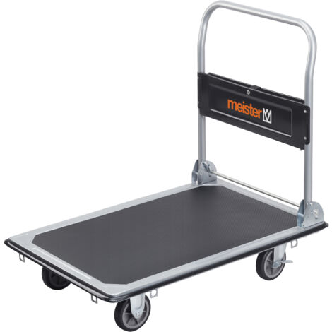 Meister Plattformwagen - Klappbar - Bis 300 kg Tragkraft - Feststellbremse / Transporthilfe mit Lenkrollen / Paketwagen mit Antirutsch-Beschichtung / Klappwagen aus Stahl / 8985540
