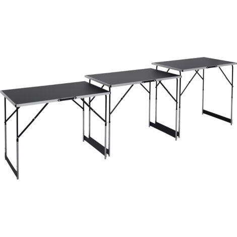 Meister Multifunktionstisch 3-teilig - 30 kg Tragkraft je Tisch (100 x 60 cm) - 4-fach höhenverstellbar - Klappfunktion / Beer-Pong Tisch / Tapeziertisch / Flohmarkttisch / Beistelltisch / 4357760