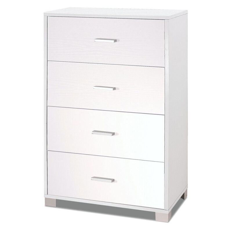Commode quatre tiroirs Blanc Cendré 70x41x h112 cm