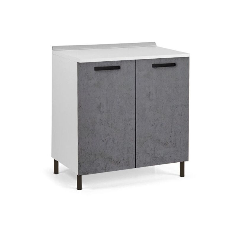 Base de cuisine mobile gris ciment 80x50xh.82 cm