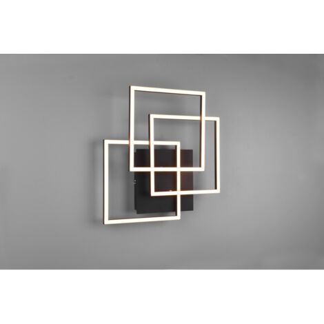 Plafonnier LED à 3 carrés orientables avec variateur de lumière - Noir