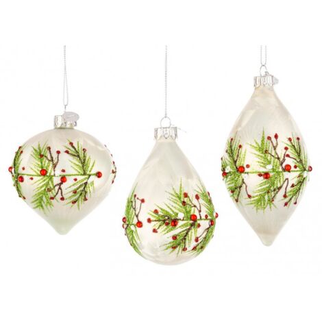 Lot de 12 Pendentifs Vt Branch Blanc Ass3