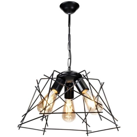 Suspension asymétrique en métal noir Tena MDL3854 - 58x41,5 cm