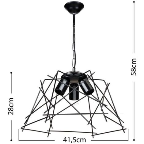 Suspension asymétrique en métal noir Tena MDL3854 - 58x41,5 cm