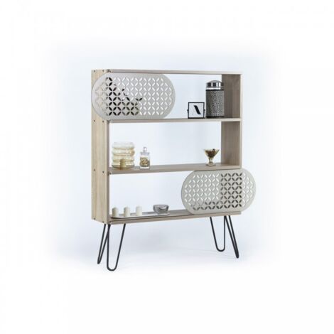 Bibliothèque moderne en chêne noir urban slim 94x25x117 cm