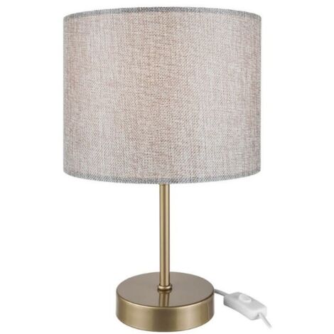 Lampe à Poser Blanche Socle Céramique Trio Eclairage Abat Jour Tissu