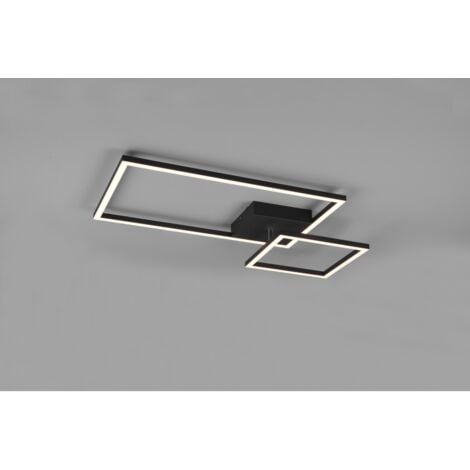 Plafonnier LED Orientable Carré avec Variateur de Lumière - Noir