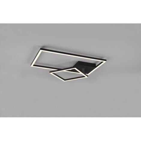 Plafonnier LED Orientable Carré avec Variateur de Lumière - Noir